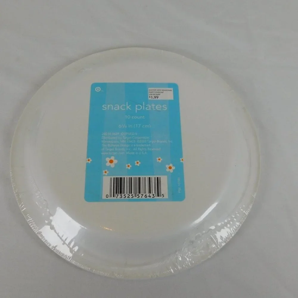 4 Pkgs Easter Holiday Paper Plates Dinner Snack Bunny Rabbit Carrot NIP Check